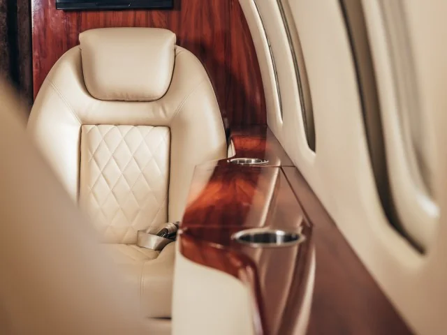 Interior of Gulstream IV private jet