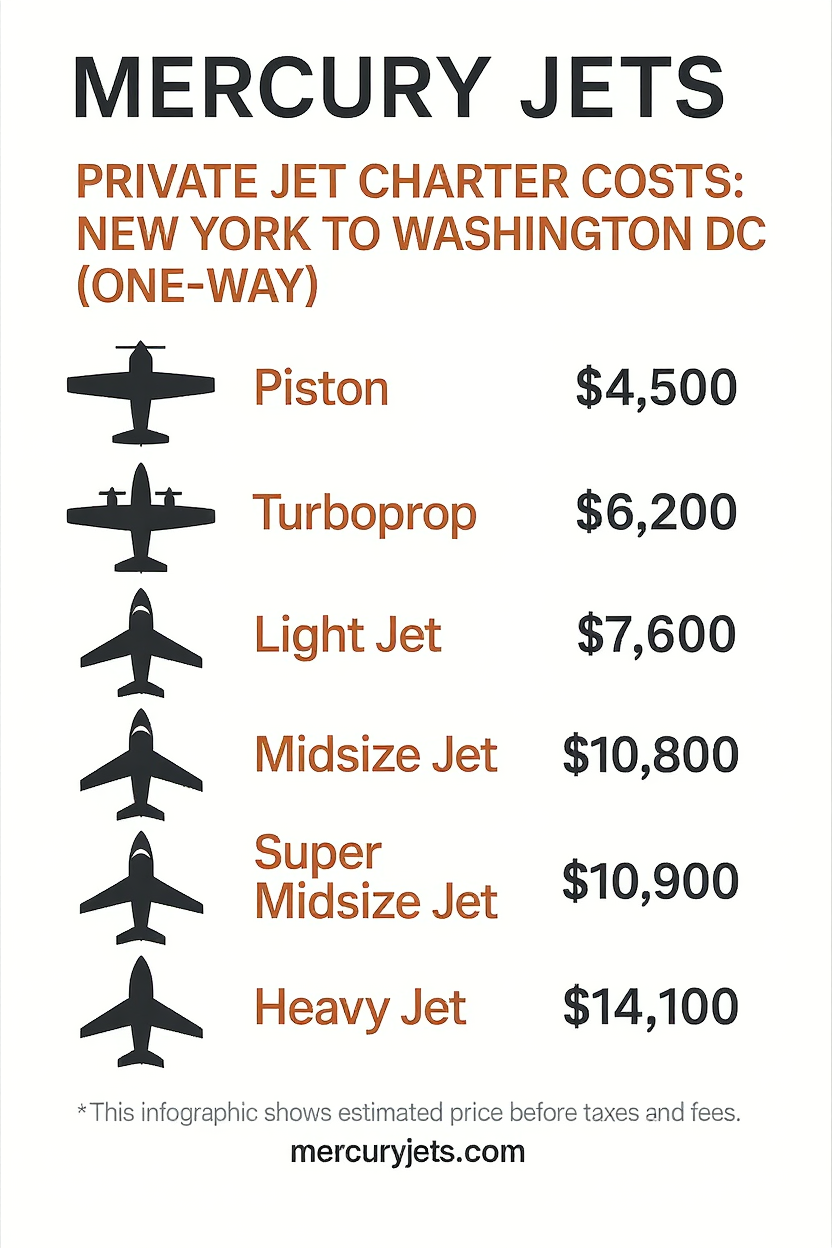 New York to Washington Private Jet Charter - Infographic